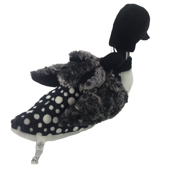 The Petting Zoo Plush Duck White with Black White Dots.  Small Duckling on Back. - Picture 3 of 11